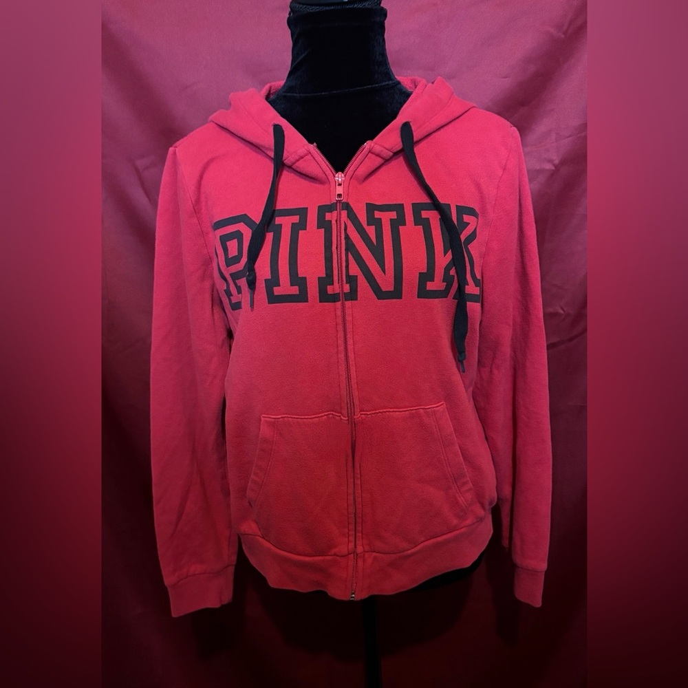 VS PINK Hoodie with Black Lettering